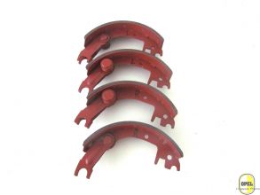 Brake shoes with lining rear set L+R Rekord 1953-57 P1 P2 A 1953-65